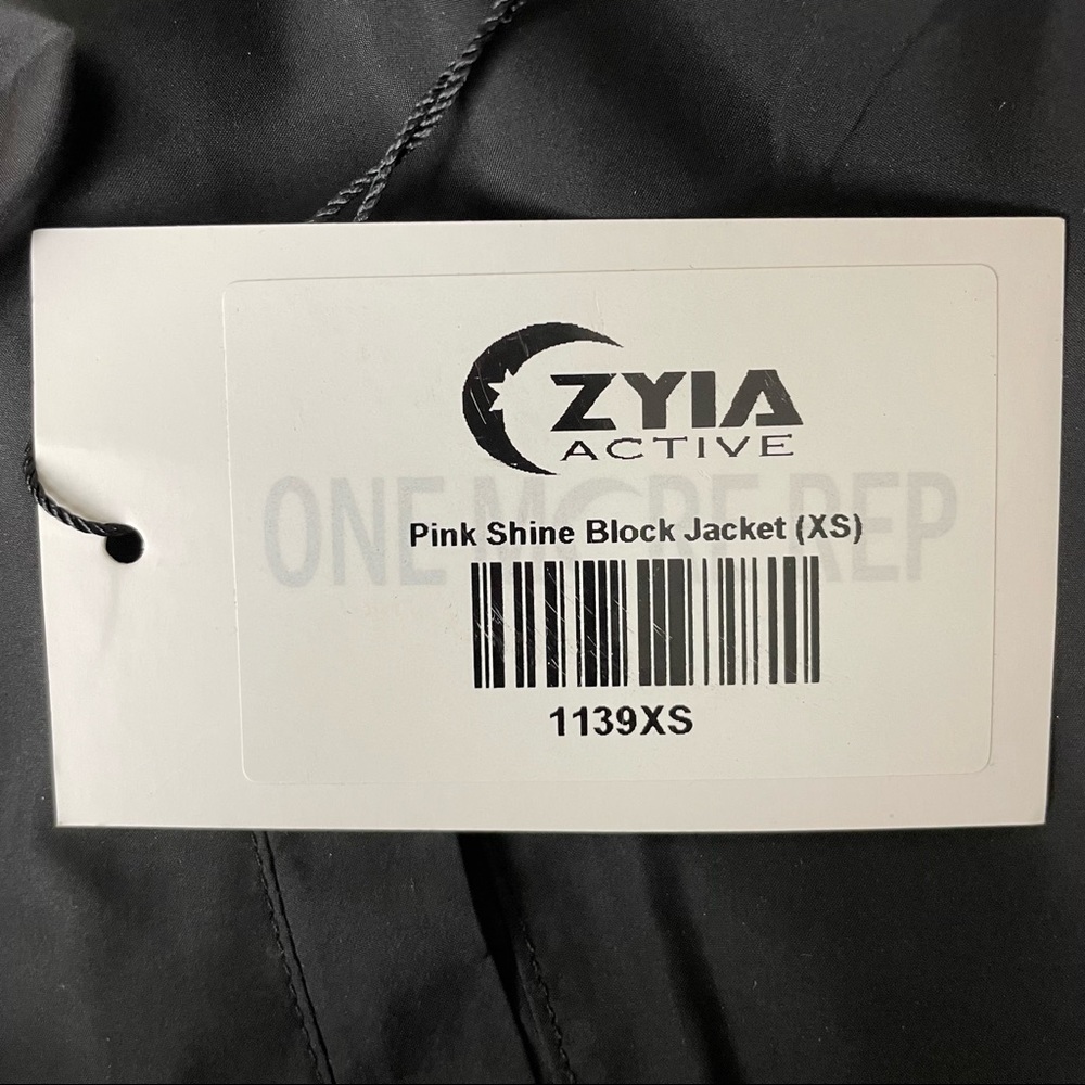 ZYIA ACTIVE NWT PINK SHINE BLOCK ZIP DOWN JACKET EXTRA SMALL BLACK - Picture 8 of 13